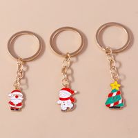 Cute Christmas Tree Santa Claus Alloy Christmas Bag Pendant Keychain main image 3