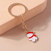 Cute Christmas Tree Santa Claus Alloy Christmas Bag Pendant Keychain sku image 3