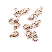 1 Piece Stainless Steel 18K Gold Plated Rose Gold Plated Solid Color Polished Lobster Clasp Classic Style main image 5