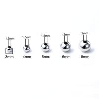 1 Piece Diameter 3mm Diameter 4mm Diameter 5mm Hole 1~1.9mm Stainless Steel Solid Color Polished Beads main image 2