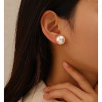 1 Pair Simple Style Geometric Imitation Pearl Ear Studs main image 2