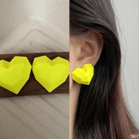 1 Pair Elegant Modern Style Heart Shape Stoving Varnish Alloy Ear Studs sku image 4