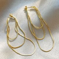1 Pair Simple Style Geometric Plating Brass Drop Earrings sku image 1