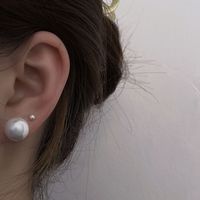 1 Pair Elegant Lady Geometric Plating Imitation Pearl Ear Studs main image 4