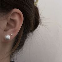 1 Pair Elegant Lady Geometric Plating Imitation Pearl Ear Studs main image 2