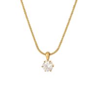Classic Style Solid Color Stainless Steel Zircon Pendant Necklace In Bulk sku image 1