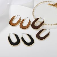 1 Pair Elegant U Shape Hollow Out Alloy Earrings main image 6