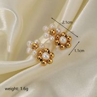 1 Pair Sweet Flower Plating Copper 18k Gold Plated Ear Studs main image 2