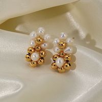 1 Pair Sweet Flower Plating Copper 18k Gold Plated Ear Studs main image 5