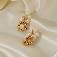 1 Pair Sweet Flower Plating Copper 18k Gold Plated Ear Studs main image 4