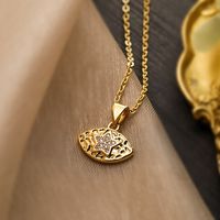 Simple Style Commute Star Copper Plating Inlay Zircon 18k Gold Plated Pendant Necklace sku image 1