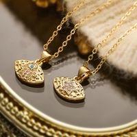 Simple Style Commute Star Copper Plating Inlay Zircon 18k Gold Plated Pendant Necklace main image 1