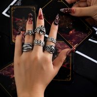 Exaggerated Simple Style Cool Style Pentagram Animal Bat Alloy Irregular Round Alloy Women's Rings main image 5