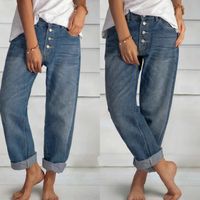 Women's Street Casual Solid Color Full Length Washed Jeans main image 1