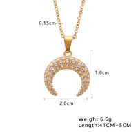 Elegant Moon Stainless Steel 18k Gold Plated Zircon Necklace In Bulk main image 2