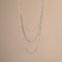 Einfacher Stil Einfarbig Legierung Überzug Frau Dreilagige Halskette sku image 1
