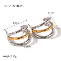 Fashion C Shape Gold Plated Stainless Steel Gold Plated Ear Studs sku image 2