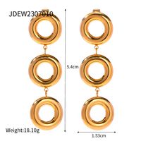 1 Pair Ig Style Simple Style Circle Plating Hollow Out Stainless Steel 18k Gold Plated Drop Earrings sku image 1