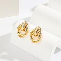 1 Pair Simple Style Circle Plating Brass Drop Earrings main image 3