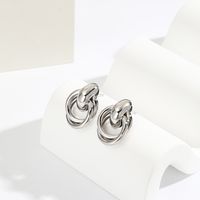 1 Pair Simple Style Circle Plating Brass Drop Earrings sku image 2