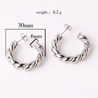 1 Pair Simple Style C Shape Twist Plating Copper 18k Gold Plated Ear Studs main image 4