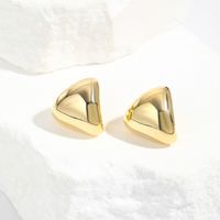 1 Pair Simple Style Triangle Plating Brass 18k Gold Plated Ear Studs main image 1