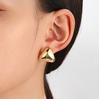 1 Pair Simple Style Triangle Plating Brass 18k Gold Plated Ear Studs main image 3
