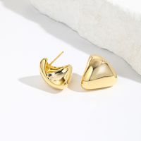 1 Pair Simple Style Triangle Plating Brass 18k Gold Plated Ear Studs main image 2