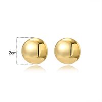 1 Pair Simple Style Round Plating Brass Ear Studs main image 2