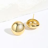 1 Pair Simple Style Round Plating Brass Ear Studs main image 4
