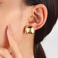 1 Pair Simple Style Square Plating Brass Ear Studs main image 3