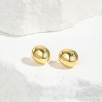 1 Pair Simple Style Oval Plating Brass Ear Studs main image 1