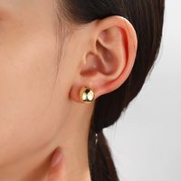 1 Pair Simple Style Oval Plating Brass Ear Studs main image 4