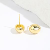 1 Pair Simple Style Oval Plating Brass Ear Studs main image 3