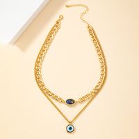 Retro Eye Alloy Plating Inlay Resin 14k Gold Plated Women's Pendant Necklace main image 5