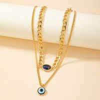 Retro Eye Alloy Plating Inlay Resin 14k Gold Plated Women's Pendant Necklace main image 3