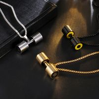 Commute Dumbbell Stainless Steel Men's Necklace main image 10