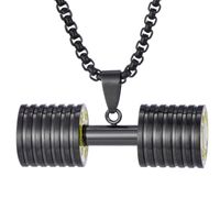 Commute Dumbbell Stainless Steel Men's Necklace sku image 3