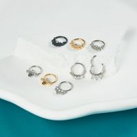 Modern Style Simple Style Shiny Water Droplets Stainless Steel Plating Inlay Zircon Nose Studs main image 4