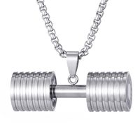 Commute Dumbbell Stainless Steel Men's Necklace sku image 1