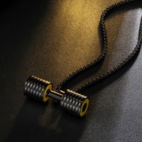 Commute Dumbbell Stainless Steel Men's Necklace main image 5
