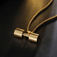 Commute Dumbbell Stainless Steel Men's Necklace main image 4