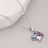 Korean Style Clouds Lightning Stainless Steel Copper Shell Pendant Necklace In Bulk main image 3