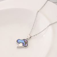 Korean Style Clouds Lightning Stainless Steel Copper Shell Pendant Necklace In Bulk main image 4
