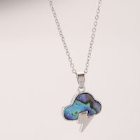 Korean Style Clouds Lightning Stainless Steel Copper Shell Pendant Necklace In Bulk sku image 1
