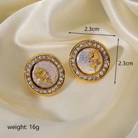 1 Pair Ig Style Bee Enamel Plating Copper 18k Gold Plated Ear Studs sku image 1