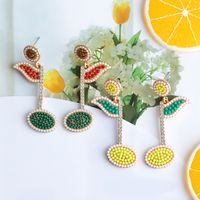 1 Pair Vacation Simple Style Golf Inlay Alloy Beads Drop Earrings main image 1