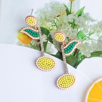 1 Pair Vacation Simple Style Golf Inlay Alloy Beads Drop Earrings main image 2