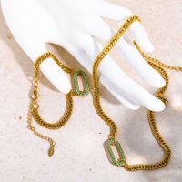 Streetwear Oval Copper Plating Inlay Zircon Bracelets Earrings Necklace main image 1