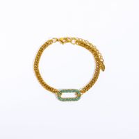 Streetwear Oval Copper Plating Inlay Zircon Bracelets Earrings Necklace sku image 3